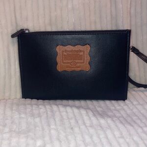 Coach Black and Brown Leather Wristlet